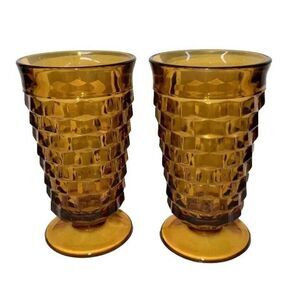 Whitehall Amber By Colony Tea Glass Stacked Cube Set Of Two